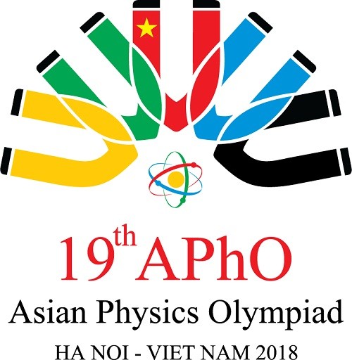 Ý nghĩa logo Olympic Vật lý Châu Á 2018 được cách điệu từ thỏi nam châm (một biểu tượng trong bộ môn Vật lý) với các mảng khối liên kết tạo hình thành hoa Sen đang nở