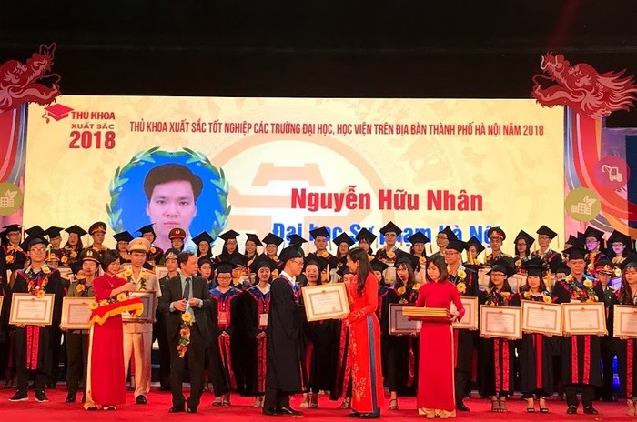 Nguyễn Hữu Nhân (sinh năm 1996) trở thành thủ khoa tốt nghiệp xuất sắc khoa Toán Tin của Đại học Sư phạm Hà Nội năm 2018 với điểm học tập toàn khóa: 3.90/4. (Ảnh nhân vật cung cấp)