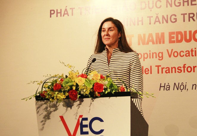 Chuyên gia của Ngân hàng Thế giới tại Việt Nam Wendy Cunningham (Ảnh: Khánh Duy)