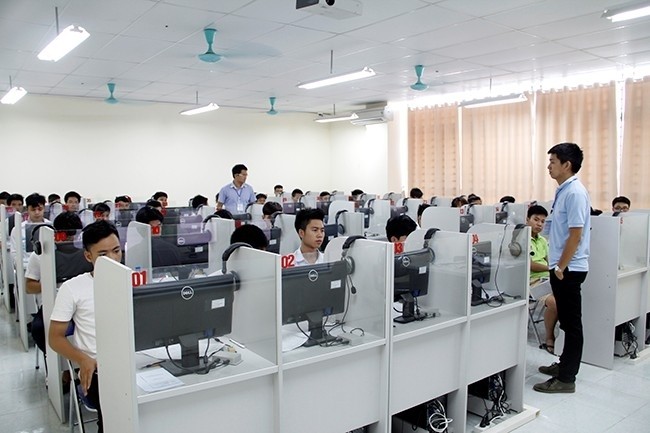 Kỳ thi đánh giá năng lực bằng hình thức thi trên máy tính đã được Đại học Quốc gia Hà Nội thực hiện. Ảnh: Đại học Quốc gia Hà Nội.