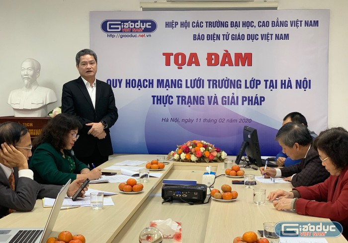 Ngày 11/2, Báo điện tử Giáo dục Việt Nam tổ chức tọa đàm với chủ đề “Quy hoạch mạng lưới trường lớp tại Hà Nội, thực trạng và giải pháp”. (Ảnh: Thùy Linh)