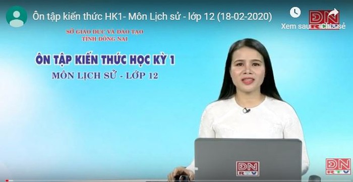 Dạy học trên truyền hình là biện pháp Hiệp hội Các trường đại học, cao đẳng Việt Nam đề nghị khi xảy ra thiên tai, dịch họa mà học sinh phải nghỉ như hiện nay. (Ảnh chụp màn hình truyền hình Đồng Nai)