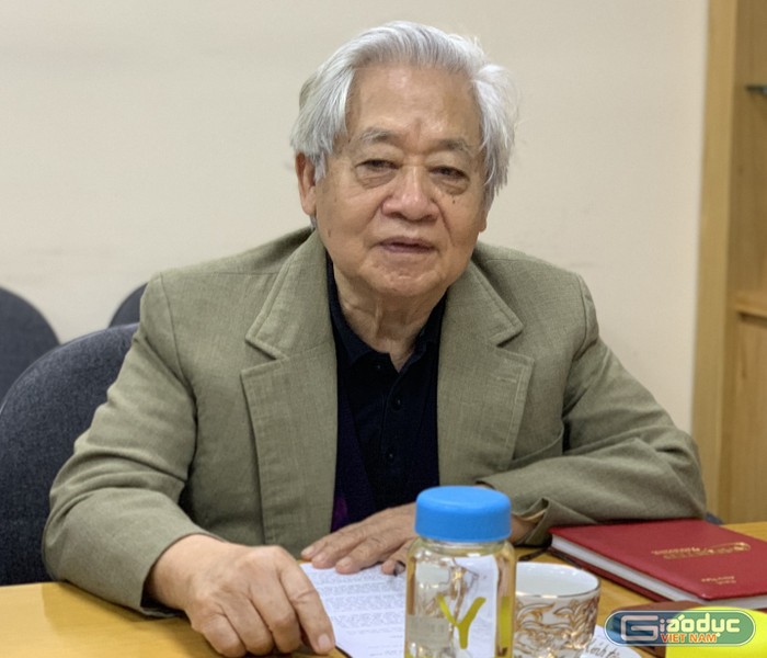 Giáo sư Phạm Tất Dong - Phó chủ tịch Hội khuyến học Việt Nam (Ảnh: Thùy Linh)