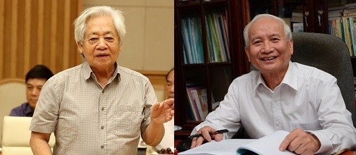 Giáo sư Phạm Tất Dong (bên trái) và Phó giáo sư Nguyễn Võ Kỳ Anh