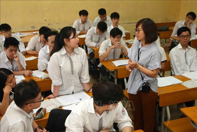Đến nay, xác nhận với phóng viên Giáo dục Việt Nam, nhiều trường trung học phổ thông trên địa bàn Hà Nội đã nhận được hướng dẫn thực hiện điều chỉnh nội dung dạy học học kỳ II, năm học 2019-2020 của Sở Giáo dục và Đào tạo Hà Nội. (Ảnh minh họa: TTXVN)