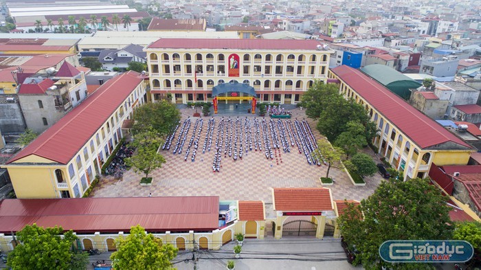 Trường Trung học cơ sở Lạc Viên, Hải Phòng nhìn từ trên cao (Ảnh: Lã Tiến/giaoduc.net.vn)