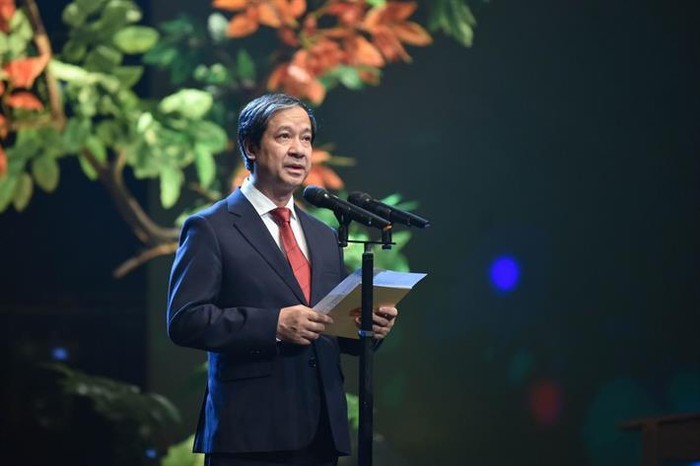Bộ trưởng Nguyễn Kim Sơn phát biểu trong chương trình (ảnh: Bộ Giáo dục và Đào tạo)