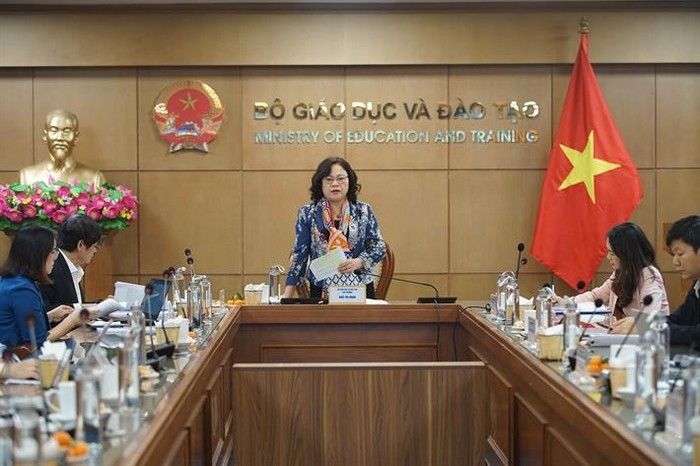 Thứ trưởng Ngô Thị Minh chủ trì hội thảo (ảnh: Bộ Giáo dục và Đào tạo)