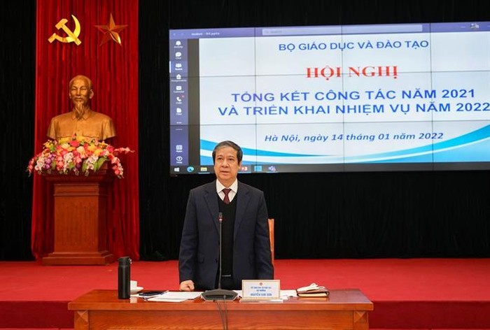 Bộ trưởng Nguyễn Kim Sơn phát biểu kết luận Hội nghị (ảnh: Bộ Giáo dục và Đào tạo)