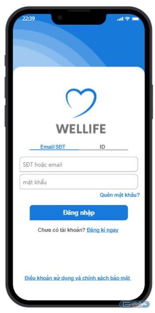 Giao diện ứng dụng WELLIFE