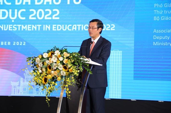Thứ trưởng Nguyễn Văn Phúc phát biểu khai mạc hội nghị (ảnh: Bộ Giáo dục và Đào tạo)