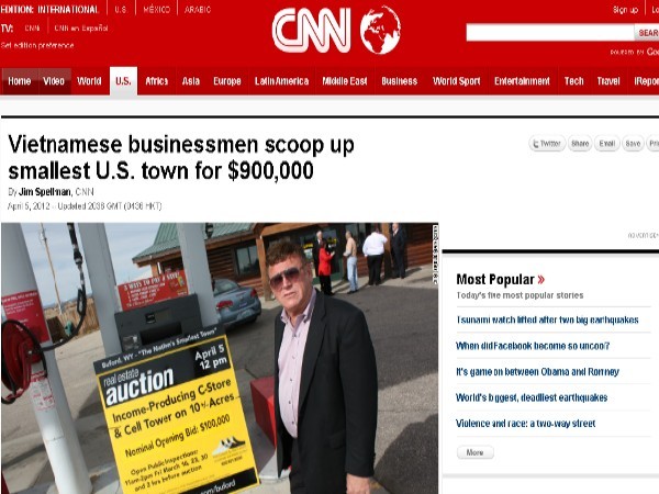 Gần đây nhất, báo chí Mỹ lại được dịp sửng sốt khi ông Phạm Đình Nguyên, một doanh nhân ở thành phố Hồ Chí Minh đã táo bạo bỏ ra 900.000 USD để mua lại thị trấn Buford (tiểu bang Wyoming, Mỹ).