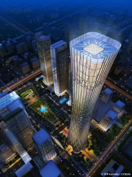 Zhongguo Zun (Bắc Kinh, Trung Quốc) Chiều cao: 510m Zhongguo Zun là một tổ hợp bao gồm khách sạn, khu chung cư và văn phòng cho thuê, dự kiến sẽ được hoàn thành vào năm 2016. Tòa nhà nằm trong khu trung tâm thương mại Citic Plaza. Nếu xây dựng, nó sẽ là tòa nhà chọc trời cao nhất ở Bắc Kinh. Việc xây dựng sẽ khai thác năng lượng gió để cung cấp điện cho toàn bộ tòa nhà.