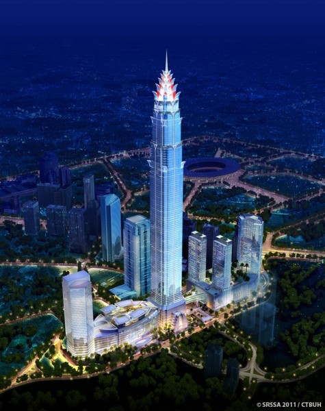 Signature Tower (Jakarta, Indonesia) Chiều cao: 638m Signature Tower là một tòa nhà 119 tầng (với sáu tầng dưới mặt đất) dự kiến sẽ được hoàn thành vào năm 2017. Nếu hoàn thành đúng thời hạn, nó sẽ là tòa nhà cao thứ năm thế giới.