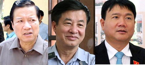 3 Bộ trưởng Bộ GTVT, từ trái qua, Bộ trưởng Đào Đình Bình, Hồ Nghĩa Dũng, Đinh La Thăng