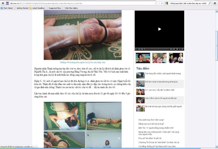 Hình ảnh nạn nhân bị bạo hành trong nguyên gốc của báo nld.com.vn