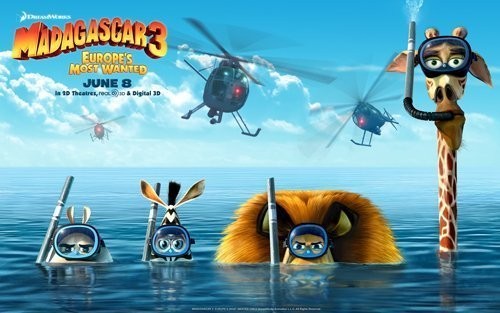 Đây là tấm poster chính thức của bộ phim hoạt hình Madagascar 3