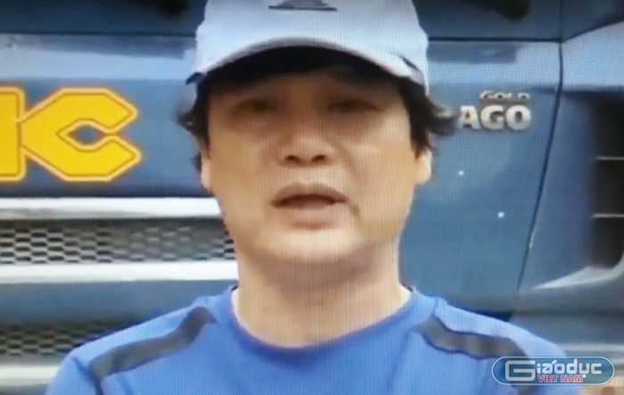Tài xế lái xe container Đinh Văn Cường, người đã gây tại nạn tại đường Phạm Hùng. Ảnh chụp màn hình Internet.