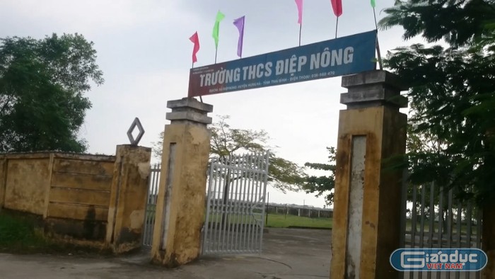 Trường THCS Điệp Nông, huyện Hưng Hà, tỉnh Thái Bình đã được công nhận là trường chuẩn quốc gia giai đoạn 2. Ảnh Trần Việt.