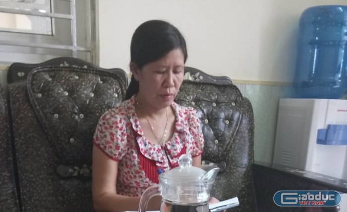 Bà Nguyễn Thị Chinh, Hiệu trưởng Trường THCS Điệp Nông, huyện Hưng Hà, tỉnh Thái Bình đang bị tố nhiều sai phạm nhưng vẫn chưa được huyện xử lý triệt để. Ảnh Bảo Yến.