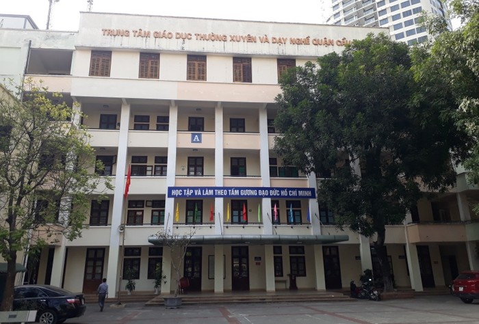 Trung tâm giáo dục thường xuyên và dạy nghề Cầu Giấy, địa chỉ số 2 ngõ 233 đường Xuân Thủy, Cầu Giấy, Hà Nội. Ảnh (NTV)
