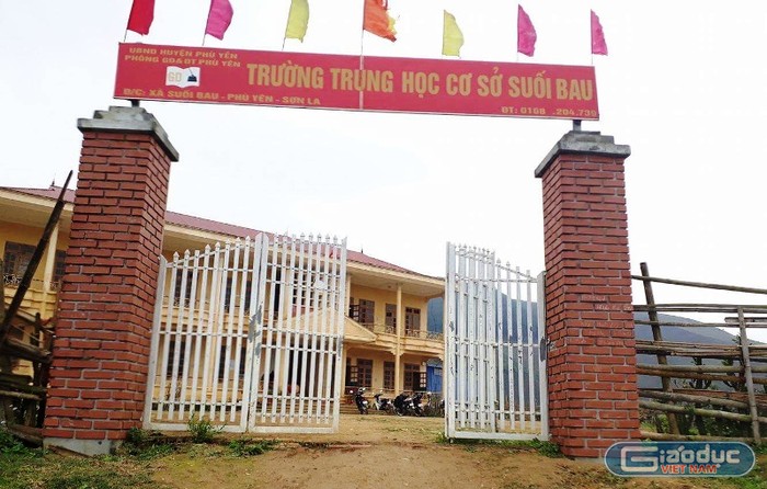 Trường Trung học cơ sở Suối Bàu, huyện Phù Yên, tỉnh Sơn La. Ảnh Mạnh Cường.