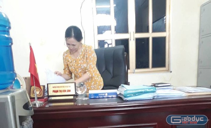 Bà Phạm Thị Kim Anh, Trưởng phòng Giáo dục và Đào tạo huyện Kim Động, tỉnh Hưng Yên. Ảnh Trần Việt.