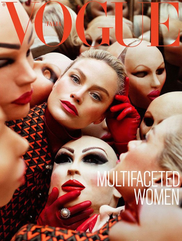 Ý tưởng độc đáo với những chiếc mặt nạ, tượng trưng cho những mặt đối lập trong người phụ nữ - chủ đề chính của tạp chí Vogue phiên bản Ý.