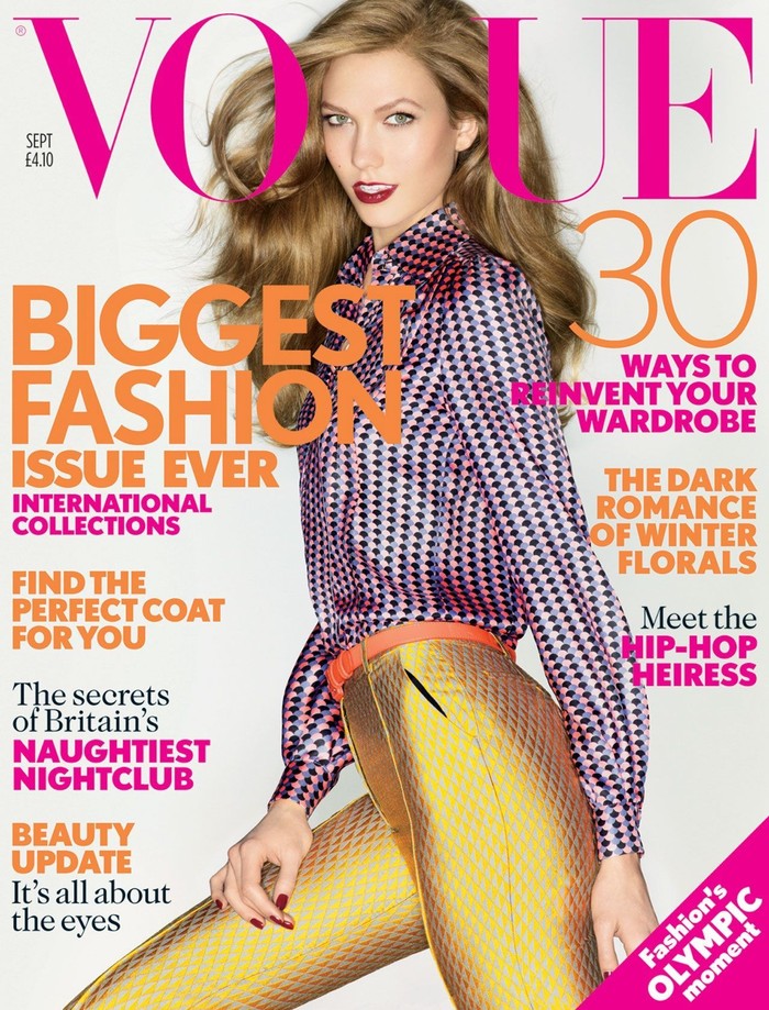 Karlie Kloss sặc sỡ trên Vogue UK.