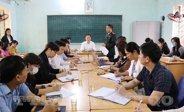 Việc thanh tra các nội dung liên quan đến Trường Tiểu học Sài Sơn B được tiến hành sau ngày công bố quyết đjnh thanh tra (29/3/2021). Ảnh: quocoai.hanoi.gov.vn