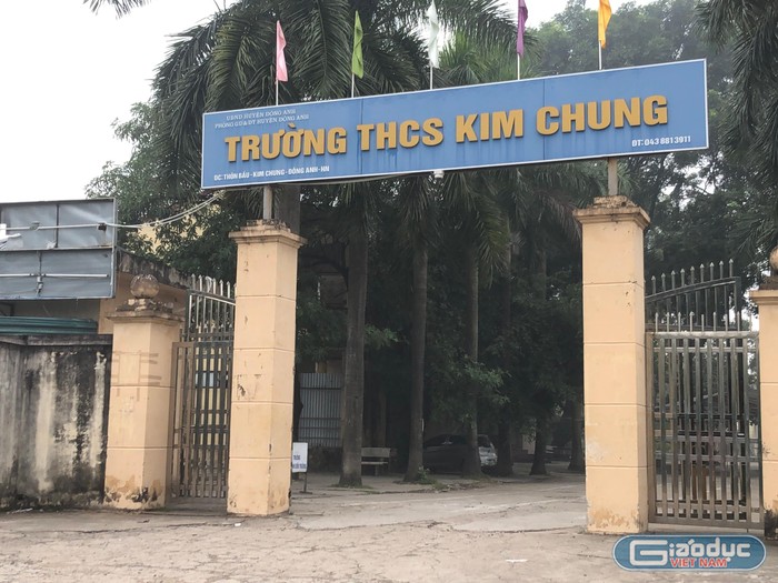 Trường Trung học cơ sở Kim Chung, Đông Anh nơi phụ huynh phản ánh có một số bất hợp lý trong việc thu chi một số khoản của quỹ Hội cha mẹ học sinh. Ảnh: Trung Dũng