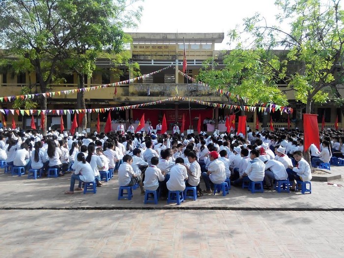Học sinh Trường Trung học cơ sở Hữu Bằng, Thạch Thất (Hà Nội). Ảnh: website nhà trường