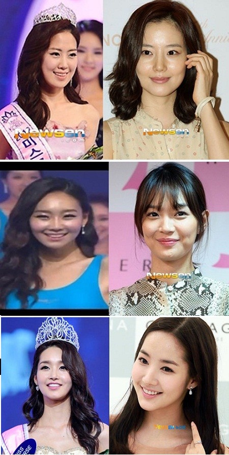 Vẻ đẹp của Kim Yu Mi hao hao giống các mỹ nhân xứ Hàn như Moon Chae Won, Shin Min Ah, Park Min Young (từ trên xuống, bên phải).