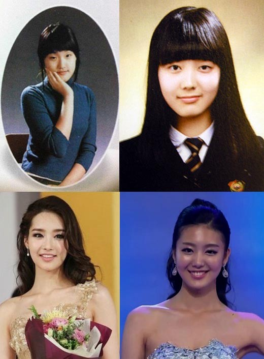 Bên trái: Hoa hậu Kim Yu Mi. Bên phải: Á hậu 1 Lee Jung Bin.