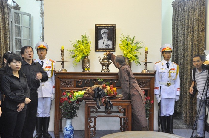 Bàn thờ Đại tướng Võ Nguyên Giáp tại nhà riêng.
