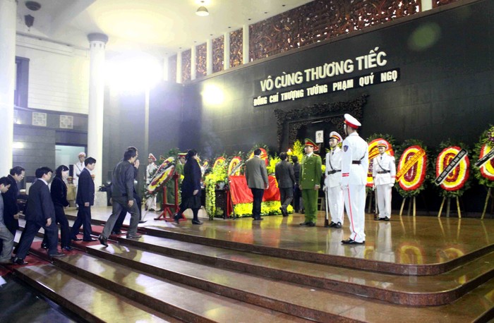 Lễ tang Thượng tướng Phạm Quý Ngọ được tổ chức theo nghi lễ Lễ tang cấp cao, do Bộ Công an chủ trì.