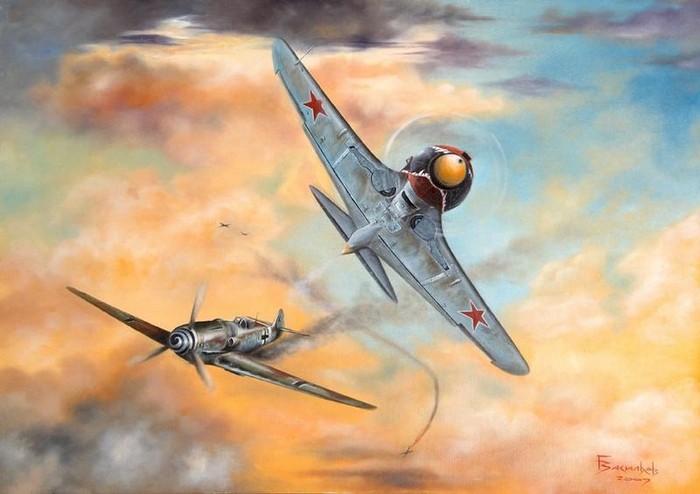 Một trận chiến trên không của phi công Liên Xô Kostylev.