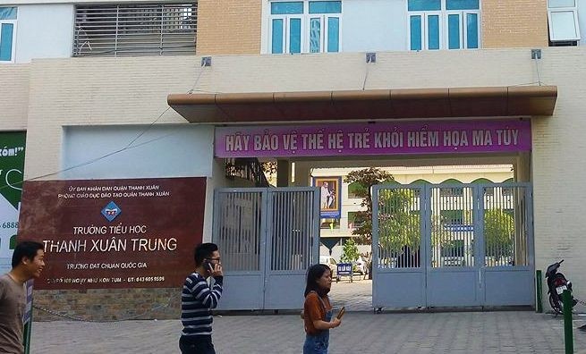 Trường Tiểu học Thanh Xuân Trung, quận Thanh Xuân nơi có triển khai chương trình ngoại ngữ liên kết (ảnh Trinh Phúc).