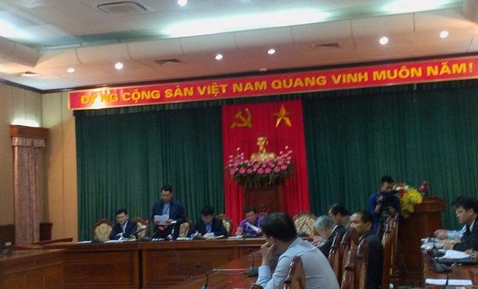 Buổi họp báo của Thành ủy Hà Nội vào chiều 21/2 (ảnh Trinh Phúc).