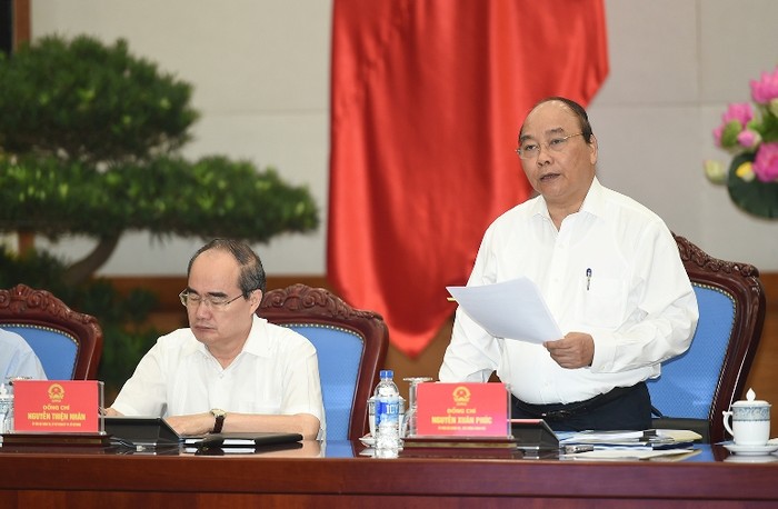 Thủ tướng Nguyễn Xuân Phúc phát biểu tại buổi làm việc - Ảnh: VGP/Quang Hiếu.