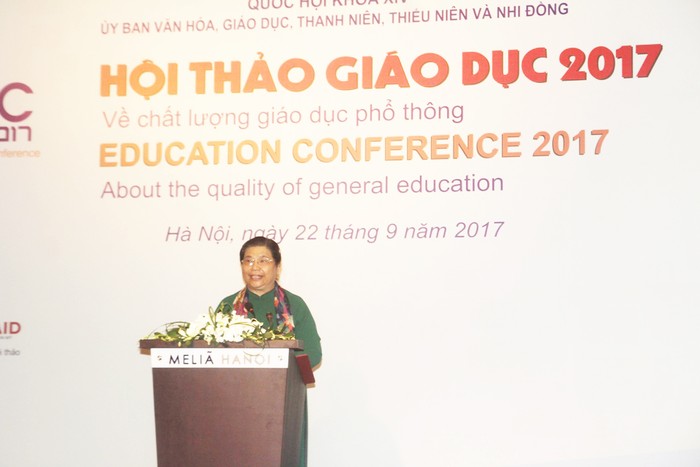 Bà Tòng Thị Phóng, Phó Chủ tịch Quốc hội phát biểu khai mạc (ảnh Trinh Phúc).