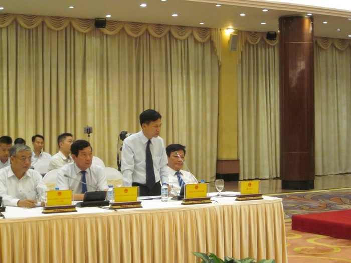 Ông Bùi Ngọc Lam - Phó Tổng Thanh tra Chính phủ trả lời báo chí (ảnh Trinh Phúc).