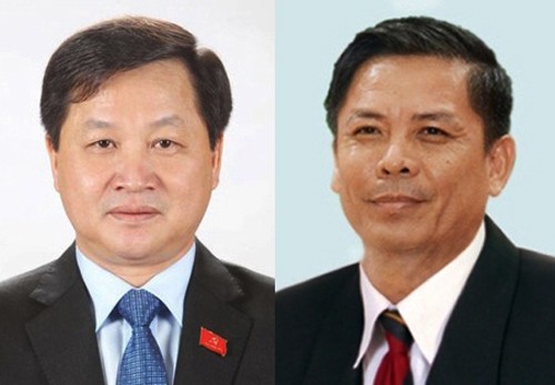 Từ trái qua: Ông Lê Minh Khái và ông Nguyễn Văn Thể (ảnh NLD).