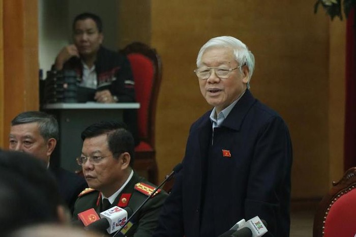 Tổng Bí thư Nguyễn Phú Trọng phát biểu kết thúc hội nghị (ảnh hanoimoi.com.vn).