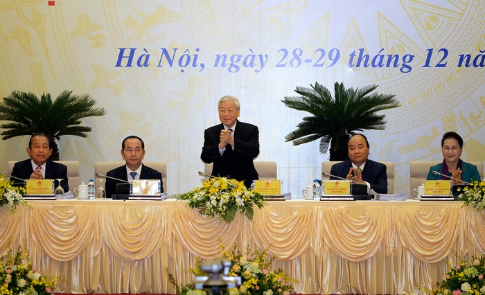 Tổng Bí thư Nguyễn Phú Trọng tại hội nghị (ảnh chinhphu.vn).