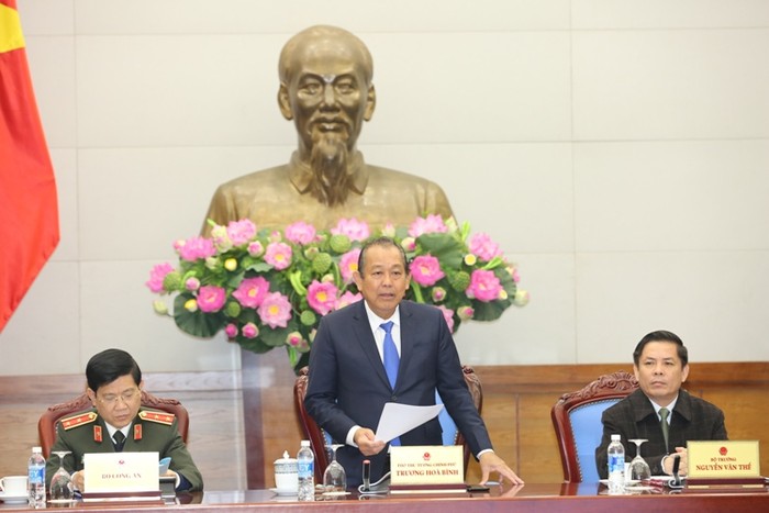 Phó Thủ tướng Thường trực Chính phủ Trương Hoà Bình phát biểu tại hội nghị (ảnh chinhphu.vn).