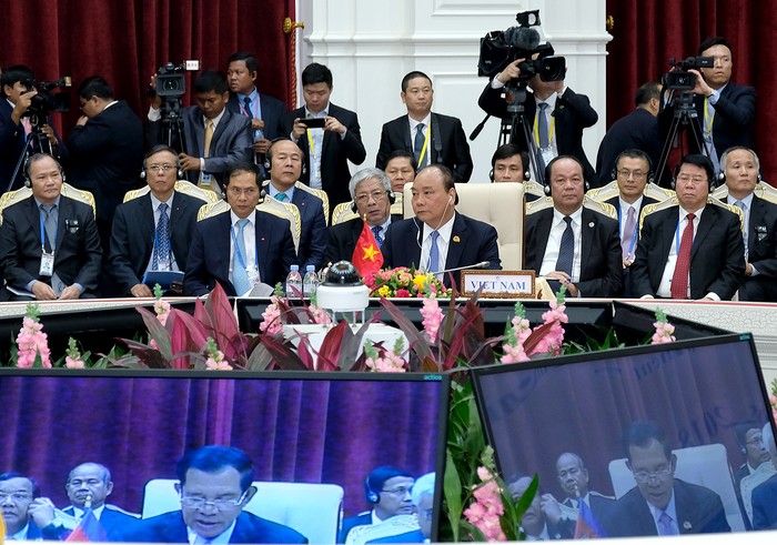 Thủ tướng Nguyễn Xuân Phúc dự Hội nghị Cấp cao Mekong-Lan Thương. Ảnh: VGP/Quang Hiếu
