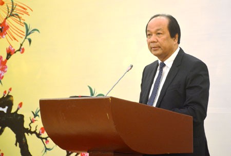 Bộ trưởng, Chủ nhiệm Văn phòng Chính phủ - ông Mai Tiến Dũng phát biểu tại buổi gặp mặt báo chí. Ảnh: chinhphu.vn