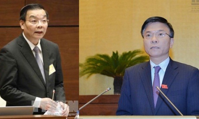 Bộ trưởng Chu Ngọc Anh bên trái và Bộ trưởng Lê Thành Long bên phải (ảnh được thực hiện bởi Như Hải).