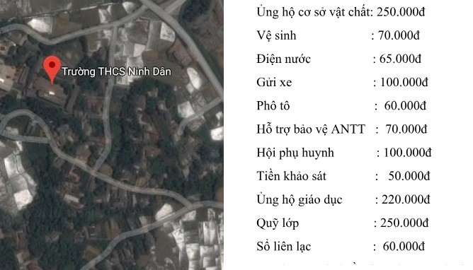 Trường Trung học cơ sở Ninh Dân, Phú Thọ đã tiến hành nhiều khoản thu không đúng quy định (ảnh Trinh Phúc).